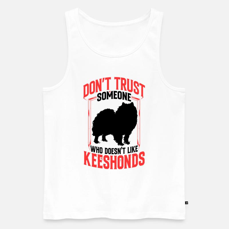 Wolfsspitz nicht vertrauen Deutscher Spitz - Männer Premium Bio Tank Top - Weiß