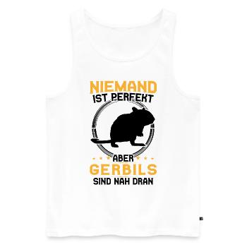 Rennmaus ist perfekt Nagetier Gerbil - Männer Premium Bio Tank Top - Weiß - Vorne - Michal (187cm)