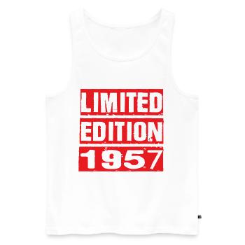 Limited Edition 1957 Geburtstag 1957 Vintage Retro - Männer Premium Bio Tank Top - Weiß - Vorne - Michal (187cm)