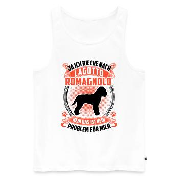 Smell of Lagotto Romagnolo Truffle Dog - Men's Premium Organic Tank Top - white - Front - Michal (187cm)