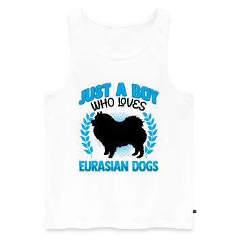 Boy the Eurasier aime le Spitz eurasien - Débardeur bio Premium Homme - blanc - Devant - Michal (187cm)