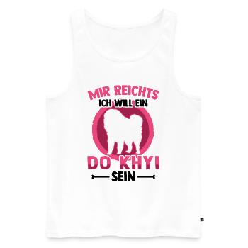 Will ein Do Khyi sein Tibetanische Dogge - Männer Premium Bio Tank Top - Weiß - Vorne - Michal (187cm)