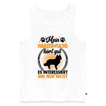 Harzer Fuchs hört gut Altdeutscher Hütehund - Männer Premium Bio Tank Top - Weiß - Vorne - Michal (187cm)