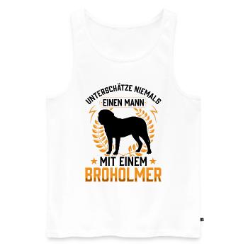 Mann mit Broholmer unterschätzen Broholmer - Männer Premium Bio Tank Top - Weiß - Vorne - Michal (187cm)