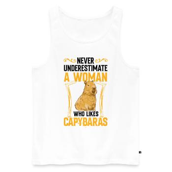Les femmes atteintes de capybara sous-estiment les capybara - Débardeur bio Premium Homme - blanc - Devant - Michal (187cm)