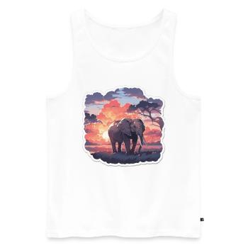 Éléphant Éléphant Pachyderme Animal Afrique Safari - Débardeur bio Premium Homme - blanc - Devant - Michal (187cm)