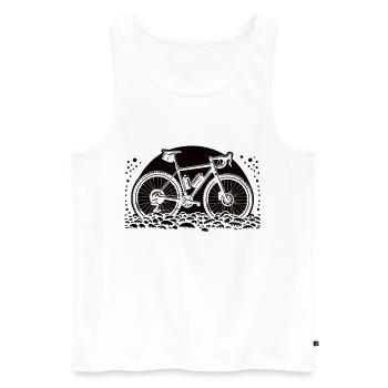 Gravel Bike - Men's Premium Organic Tank Top - white - Front - Michal (187cm)