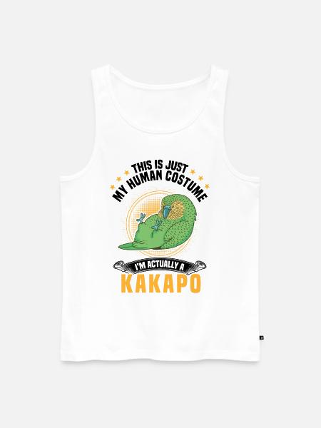 Kakapo Costume Flightless Parrot - Men's Premium Organic Tank Top - white