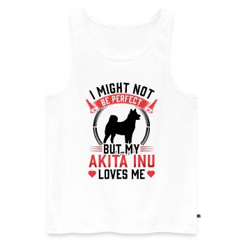 Akita Inu is not perfect Shiba Inu - Men's Premium Organic Tank Top - white - Front - Michal (187cm)