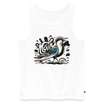 Moin Möwe Moin Sprüche Hamburg Moin Dialekt - Männer Premium Bio Tank Top - Weiß - Vorne - Michal (187cm)