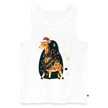 Girafe, Girafe, Noël, Afrique, Animaux - Débardeur bio Premium Homme - blanc - Devant - Michal (187cm)