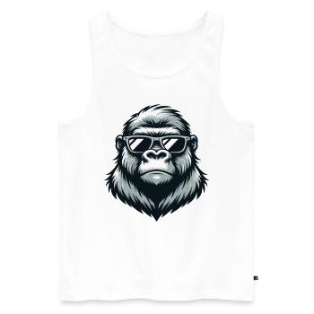 Gorilla with sunglasses - Men's Premium Organic Tank Top - white - Front - Michal (187cm)