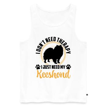 Wolfsspitz Brauche nur Deutscher Wolfsspitz - Männer Premium Bio Tank Top - Weiß - Vorne - Michal (187cm)