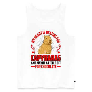 Battements de cœur pour Capybara Capybara d’Amérique du Sud - Débardeur bio Premium Homme - blanc - Devant - Michal (187cm)