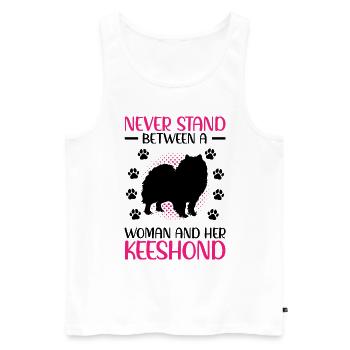 Wolfsspitz Frau und ihr Deutscher Wolfsspitz - Männer Premium Bio Tank Top - Weiß - Vorne - Michal (187cm)