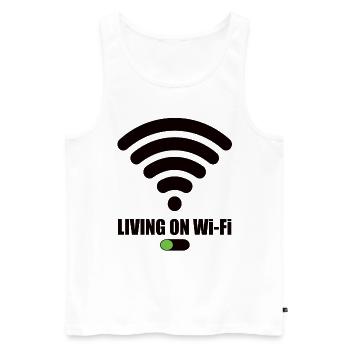 Living On Wi-Fi Wifi Wifi Saying Internet Signal - Men's Premium Organic Tank Top - white - Front - Michal (187cm)