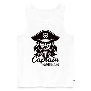 Captain Dad Beard Captain Boat Sailing Sailor - Men's Premium Organic Tank Top - white - Front - AI Model Male 178 light (178cm)