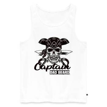 Captain Dad Beard Captain Boat Sailing Sailor - Men's Premium Organic Tank Top - white - Front - AI Model Male 178 light (178cm)