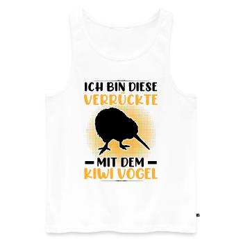 Fou avec Kiwi oiseau bécassine Bouquet - Débardeur bio Premium Homme - blanc - Devant - Michal (187cm)