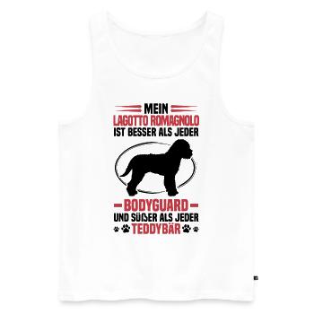 Lagotto Romagnolo protects me water dog - Men's Premium Organic Tank Top - white - Front - Michal (187cm)