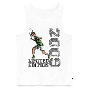 Limited Edition 2009 Limited Edition Tennis - Men's Premium Organic Tank Top - white - Front - AI Model Male 178 light (178cm)