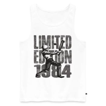 Limited Edition 1984 Limited Edition Cricket - Männer Premium Bio Tank Top - Weiß - Vorne - Michal (187cm)