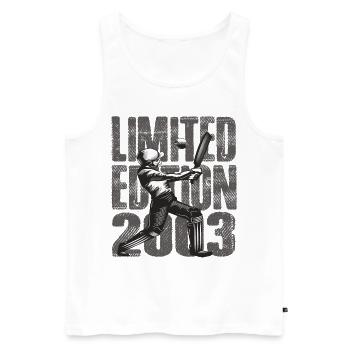 Édition limitée 2003 Édition limitée Cricket - Débardeur bio Premium Homme - blanc - Devant - Michal (187cm)