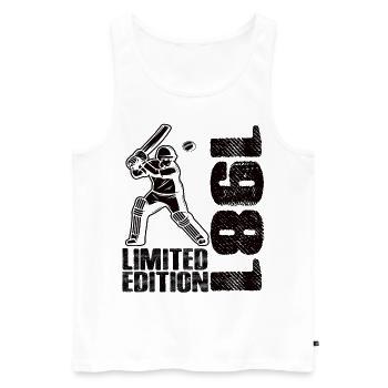 Édition limitée 1981 Édition limitée Cricket - Débardeur bio Premium Homme - blanc - Devant - Michal (187cm)