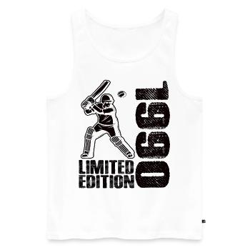 Limited Edition 1990 Limited Edition Cricket - Männer Premium Bio Tank Top - Weiß - Vorne - Michal (187cm)