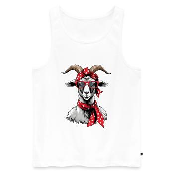 Lustige Mama Ziege Perfekt Zum Muttertag - Männer Premium Bio Tank Top - Weiß - Vorne - Michal (187cm)
