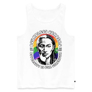 LGBTQIA+ Diversity Celebrated: Unique T-Shirt - Men's Premium Organic Tank Top - white - Front - Michal (187cm)