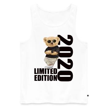 Limited Edition 2020 Bär Bären Geburtstag 2020 - Männer Premium Bio Tank Top - Weiß - Vorne - AI Model Male 178 light (178cm)