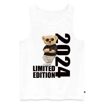 Limited Edition 2024 Bär Bären Geburtstag 2024 - Männer Premium Bio Tank Top - Weiß - Vorne - Michal (187cm)