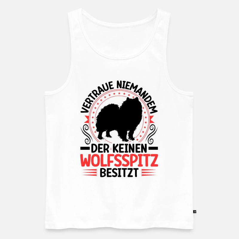 Wolfsspitz Ich besitze einen Keeshond - Männer Premium Bio Tank Top - Weiß