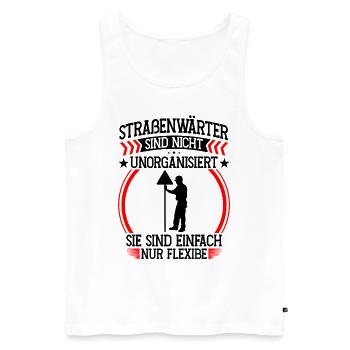 Road maintenance workers not disorganized Chaussee maintenance workers - Men's Premium Organic Tank Top - white - Front - Michal (187cm)