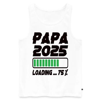 Papa 2025 Chargement - Débardeur bio Premium Homme - blanc - Devant - AI Model Male 178 light (178cm)