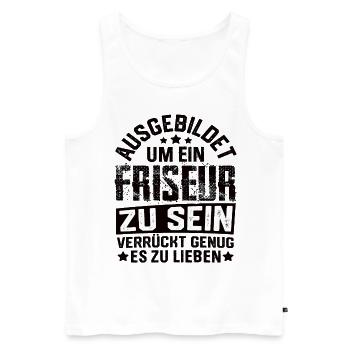 Coiffeur Coiffeur Coiffeur Salon de coiffure Coiffeur - Débardeur bio Premium Homme - blanc - Devant - Michal (187cm)