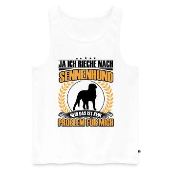 Odeur de bouvier de bouvier suisse - Débardeur bio Premium Homme - blanc - Devant - AI Model Male 178 light (178cm)