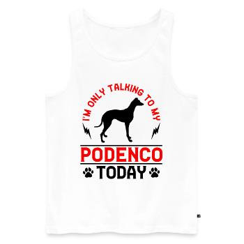 Podenco Greyhound Parlez uniquement avec Podenco - Débardeur bio Premium Homme - blanc - Devant - AI Model Male 178 light (178cm)