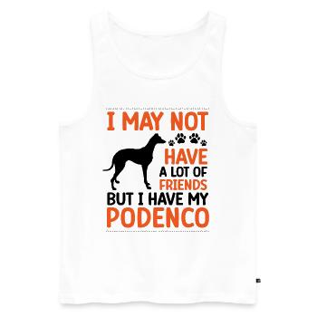 Podenco ist mein Freund Windhund Podenco - Männer Premium Bio Tank Top - Weiß - Vorne - AI Model Male 178 light (178cm)