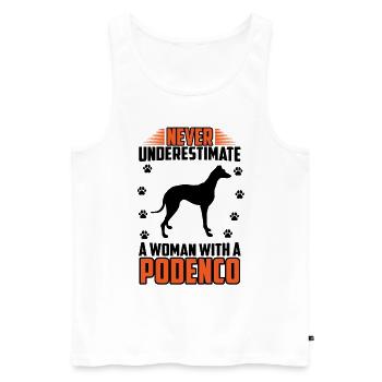 Podenco Windhund Frau mit Podenco - Männer Premium Bio Tank Top - Weiß - Vorne - AI Model Male 178 light (178cm)