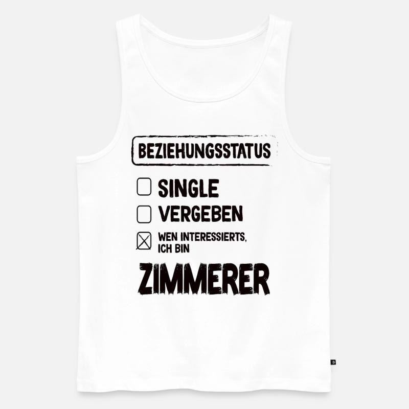Zimmerer Beziehungsstatus - Männer Premium Bio Tank Top - Weiß