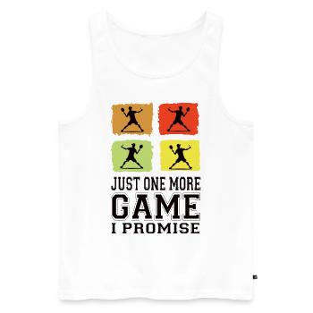 Just One More Game I Promise Pickleball - Men's Premium Organic Tank Top - white - Front - AI Model Male 178 light (178cm)