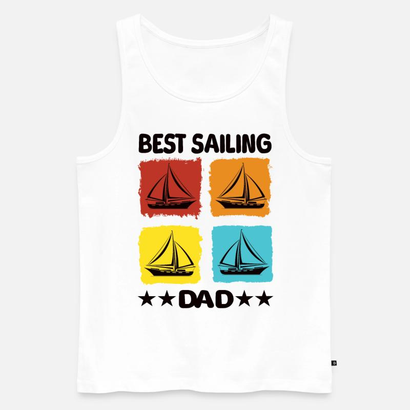 Best Sailing Dad - Männer Premium Bio Tank Top - Weiß