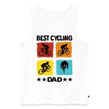 Best Cycling Dad - Men's Premium Organic Tank Top - white - Front - AI Model Male 178 light (178cm)