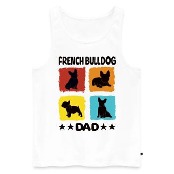 French Bulldog Dad - Männer Premium Bio Tank Top - Weiß - Vorne - Michal (187cm)