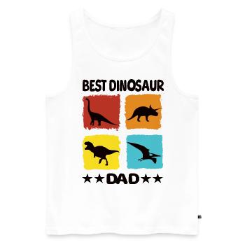Best Dinosaur Dad - Männer Premium Bio Tank Top - Weiß - Vorne - AI Model Male 178 light (178cm)