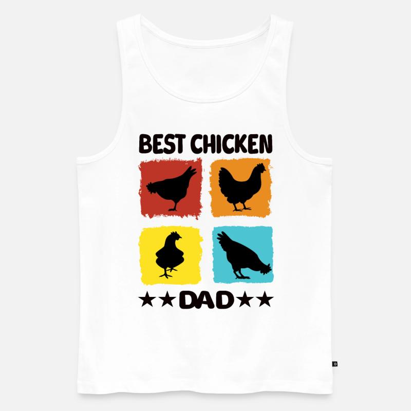 Best Chicken Dad - Männer Premium Bio Tank Top - Weiß