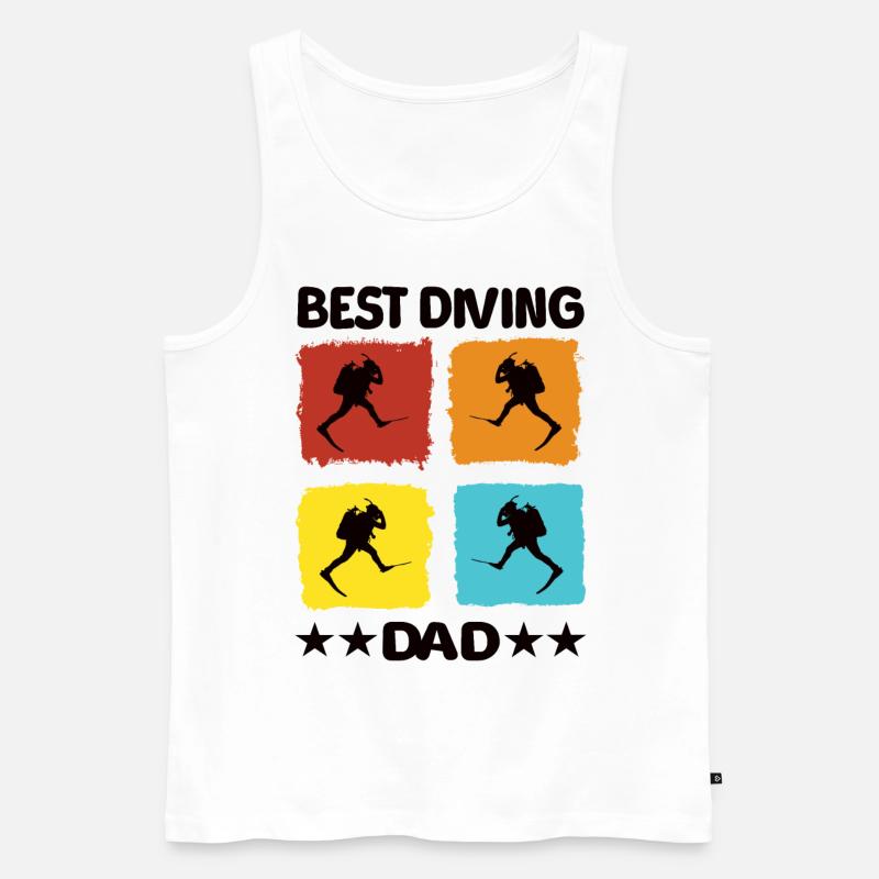 Best Diving Dad - Männer Premium Bio Tank Top - Weiß