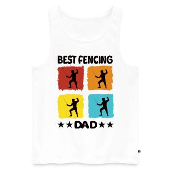 Best Fencing Dad - Männer Premium Bio Tank Top - Weiß - Vorne - AI Model Male 178 light (178cm)